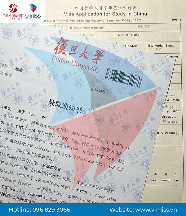 Giấy báo trúng tuyển Học bổng CSC Đại học Phúc Đán 2022