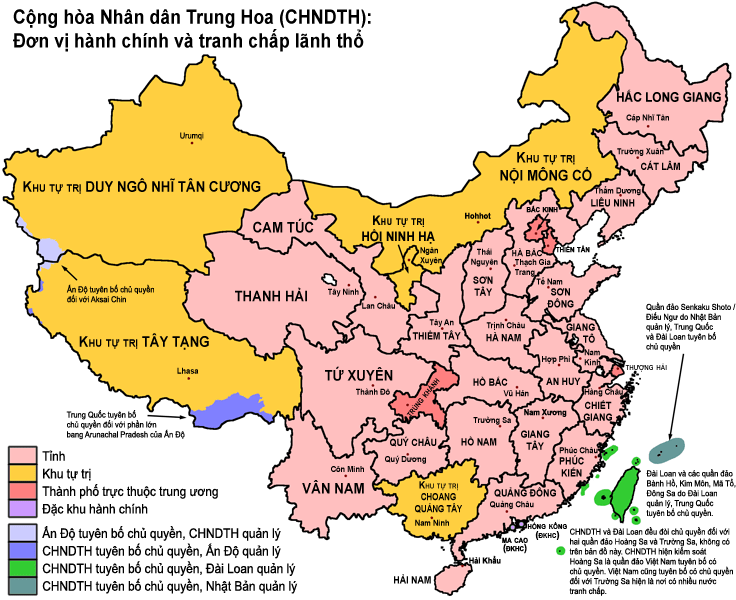 Trung Quốc có bao nhiêu tỉnh, thành phố?